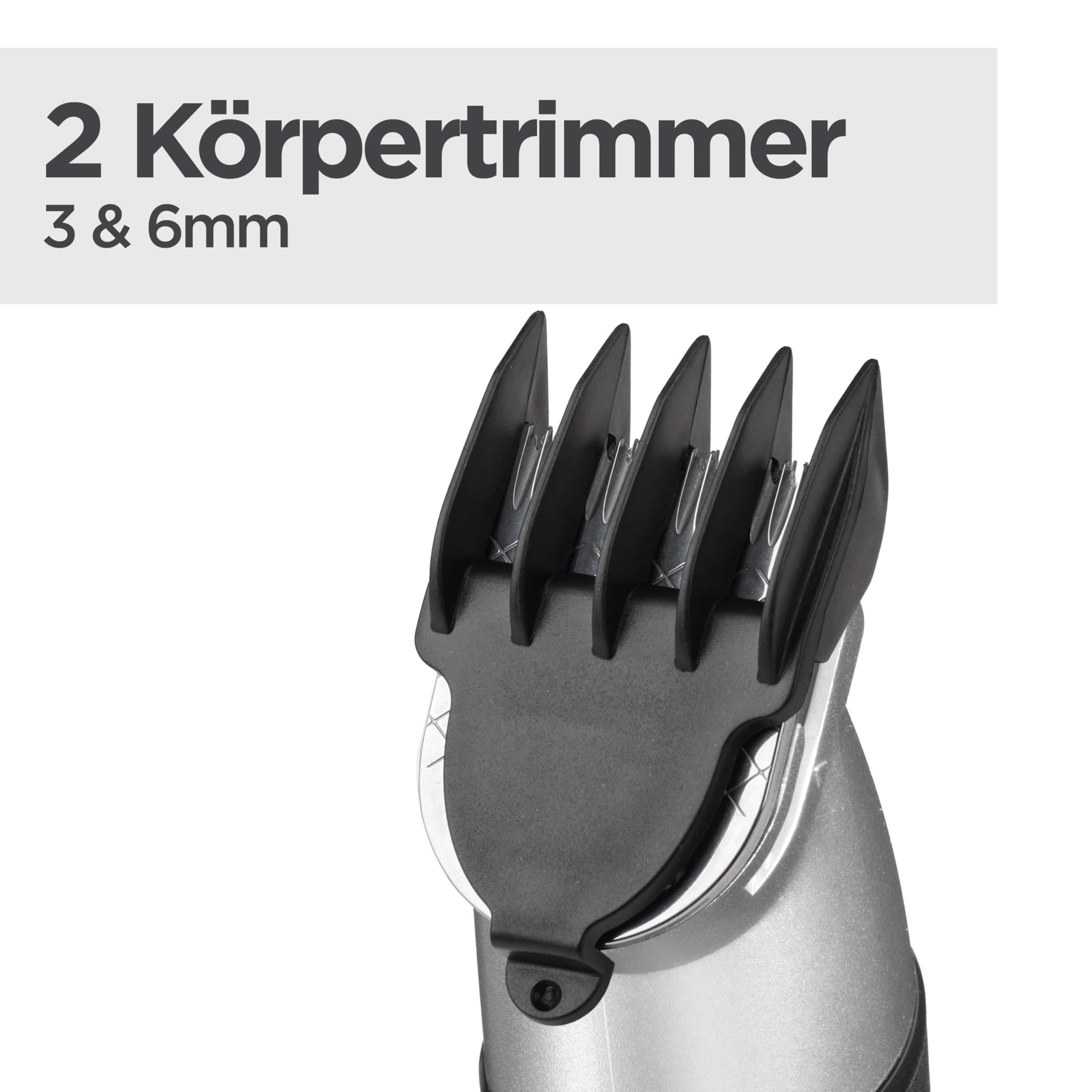 BaByliss Lithium Power 11-in-1 Multi-Trimmer MT812E kabelloses Grooming-Kit Barttrimmer Nasenhaarschneider wasserdicht Schwarz/Grau