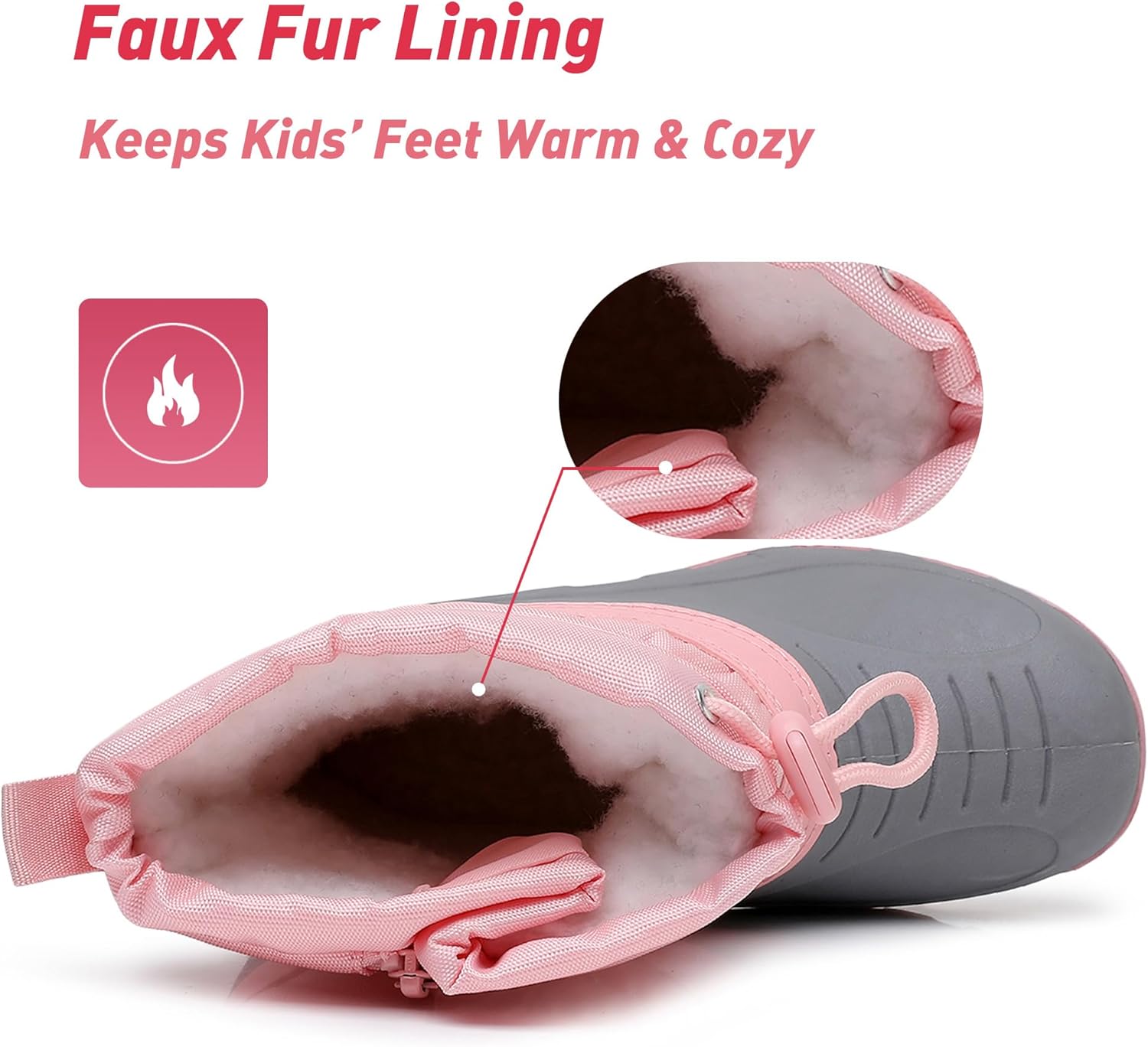 Felabo Kids Snow Boots for Boys & Girls – Warm Water-Resistant Winter Boots Easy to Put On (Toddler/Little Kid/Big Kid)