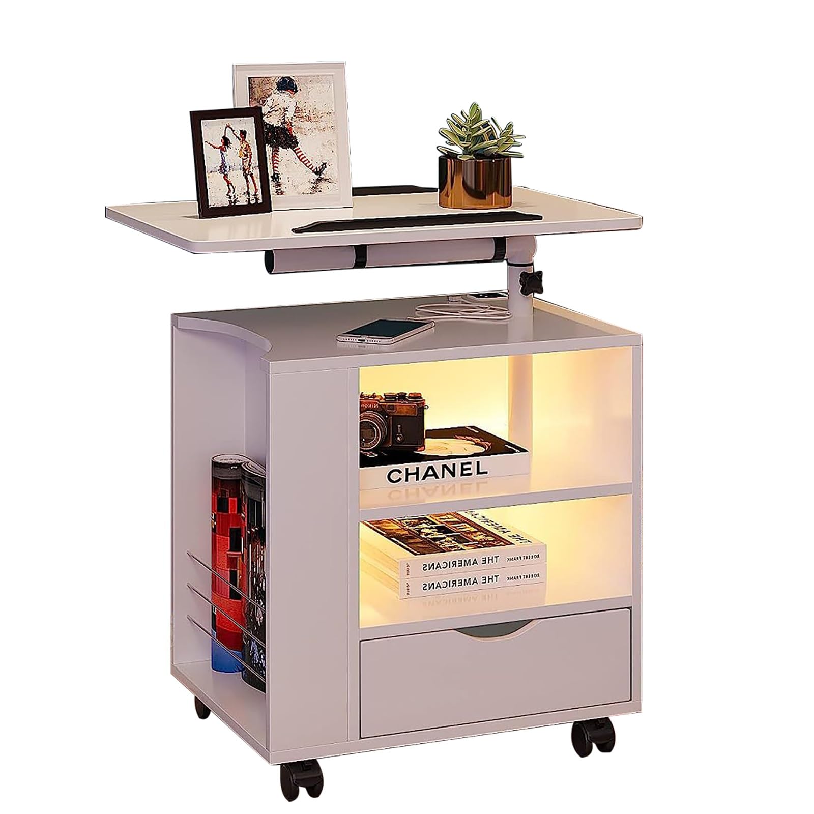 Bureau pour ordinateur portable table de chevet design blanc Bianco