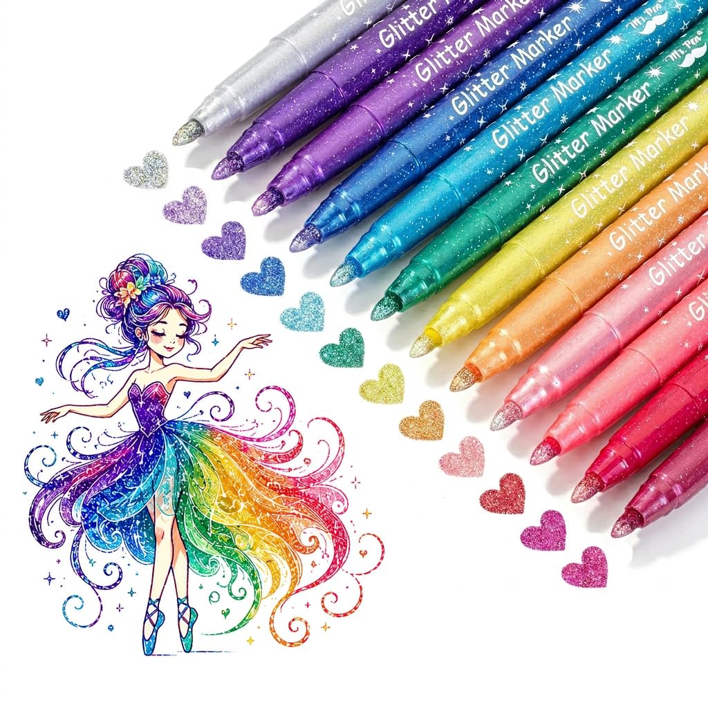 Mr. Pen - Glitter Marker Pens - drawing | Mubboo