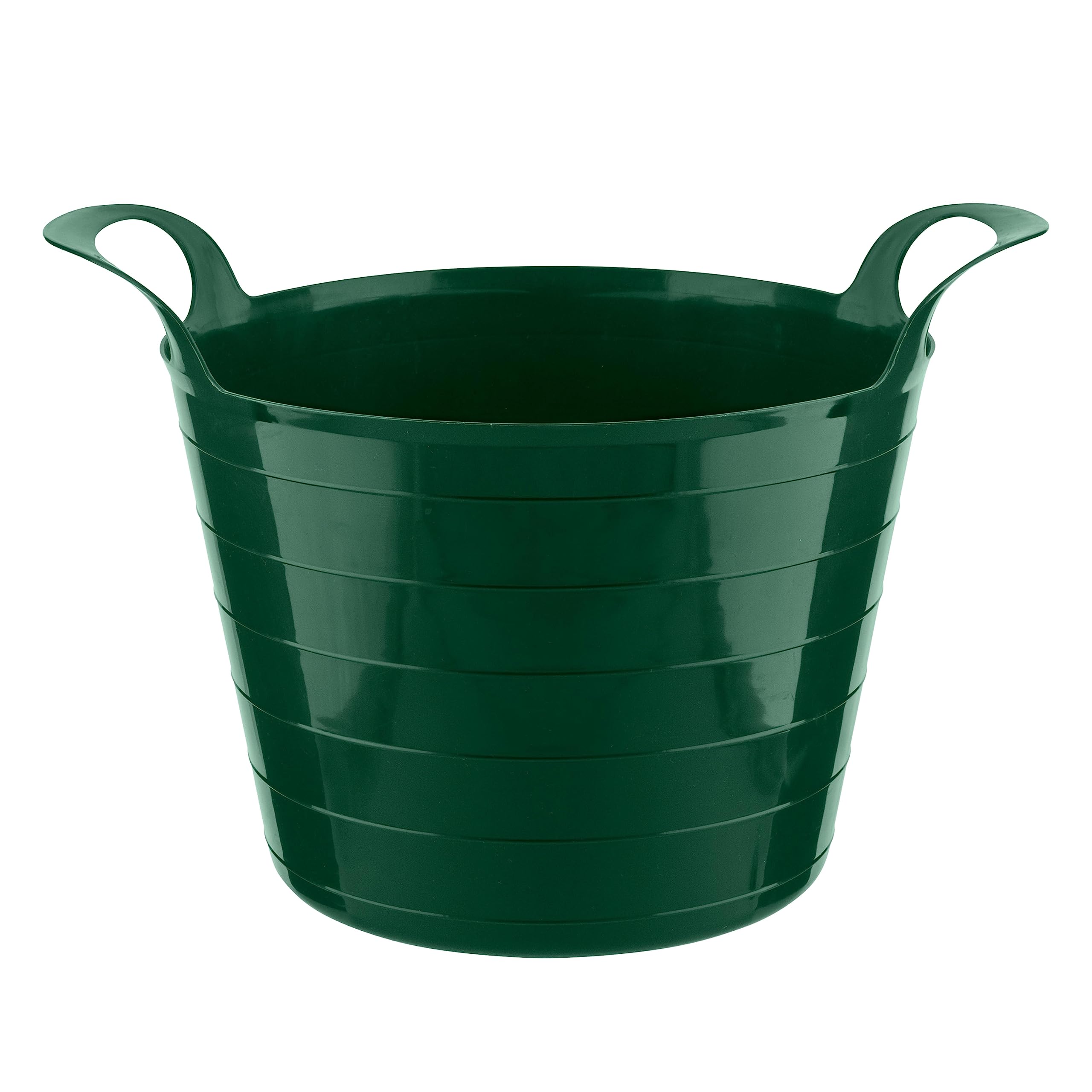 HOMESHOPA Flexi Tub, 7.5 Litre 1 Pack Green Garden Home Flexible Rubber Storage Container Bucket, Polyethylene Flex Tub, Multi Purpose Robust Plastic Garden Trugs, Laundry Basket