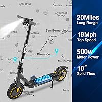 Vista 4 de Electric Scooter 10" Solid Tires 600W Peak Motor Up to 20Miles Range and 19Mph Speed for Adults - Portable Folding Commuting Scooter with Double