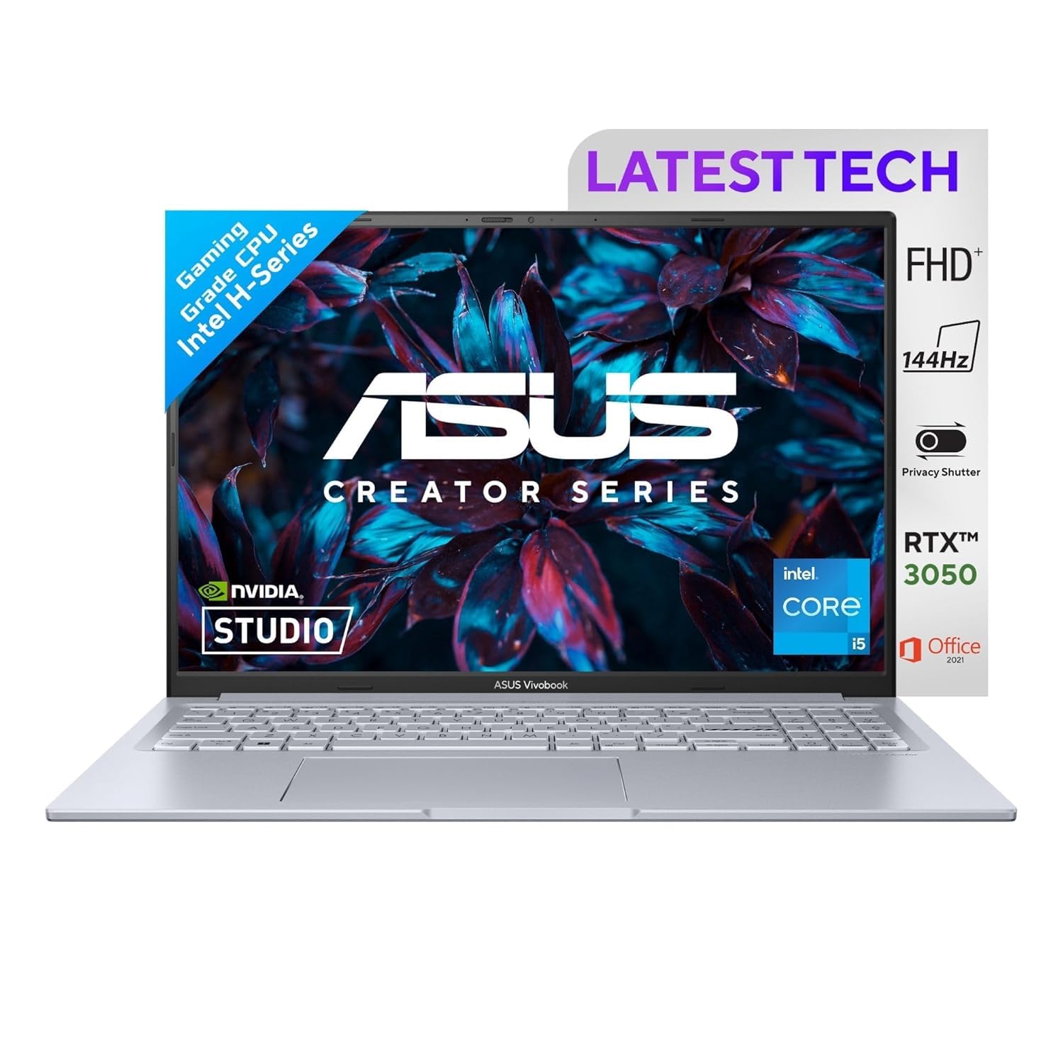 ASUS Vivobook 16X, 16" FHD+, 144Hz 300nits, Intel Core i5-12500H 2.5 GHz, Creator/Gaming Laptop (16GB RAM/512GB SSD/RTX 3050/win 11/Office Home/50WHr Battery/Cool Silver/1.80 kg), K3605ZC-RP587WS (B0DDQ6HFR8) Amazon Price History, Amazon Price Tracker