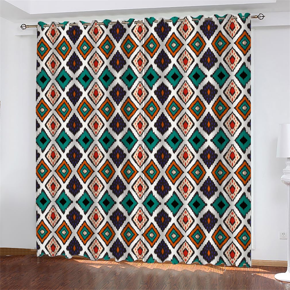 Rideaux occultants contre la lumière et le froid motif bohème multicolore 140 x 200 cm