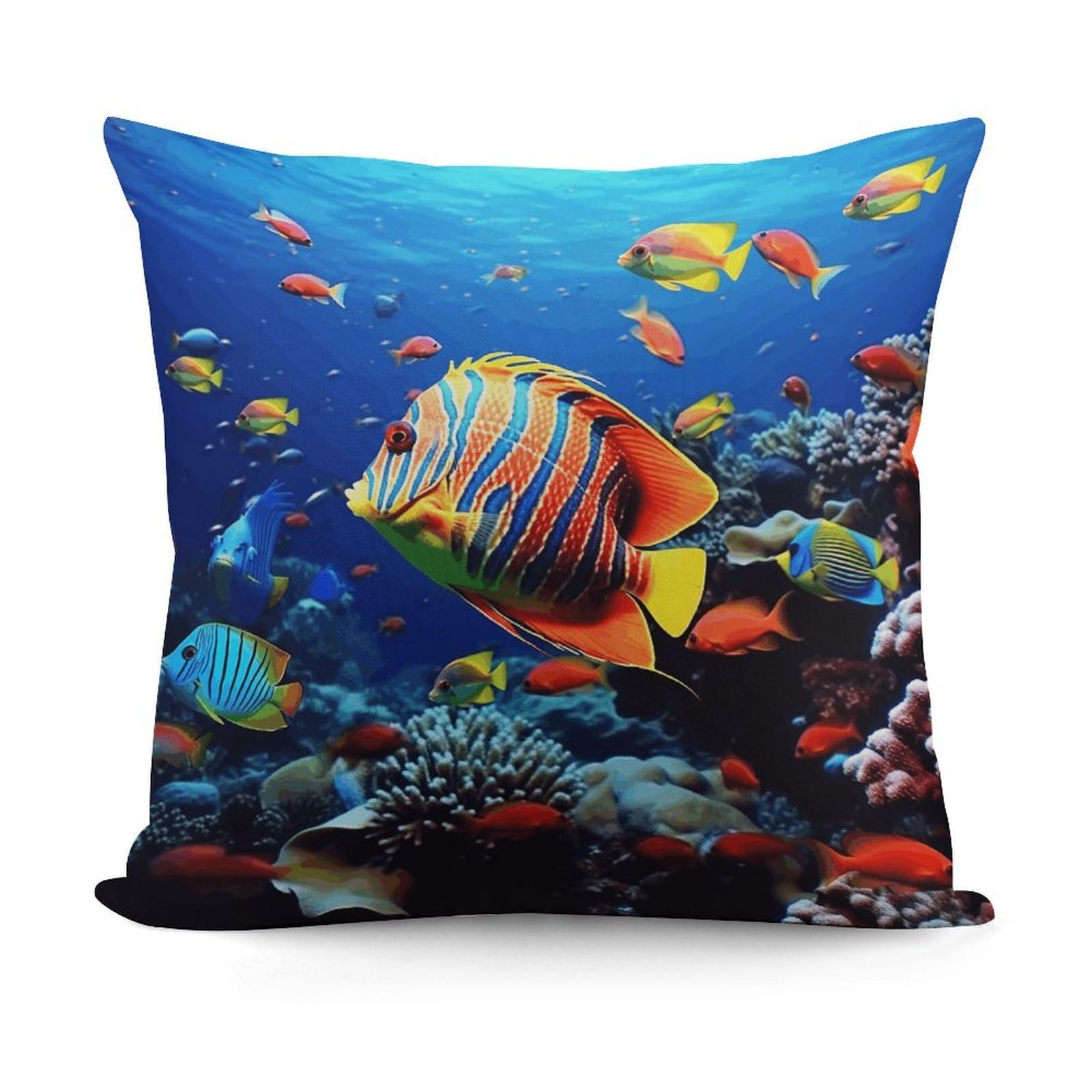 Adfgyerh Style Sea Fishes Decorative Pillow Covers, Throw Pillow Covers Soft For All Seasons, Pillowcases For Couch Living Room Sofa Bedroom 18X18 Inch