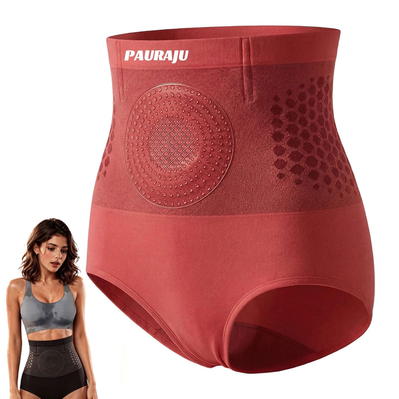 vimaz Pauraju Moringa 4-in-1 Micro-Particle Sculpting Fat-Burn Shorts, Pauraju Yoga Pants, Seamless High-Waisted Shapewear Tummy Control Pants for Women (RED, XXL)