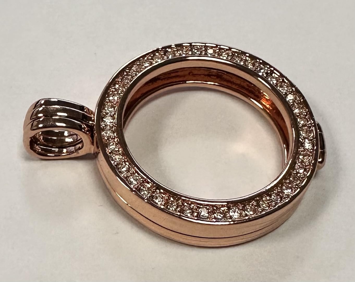 Quiges 25mm Coin Anhänger mit Zirkonia für Damen in verschiedenen Farben