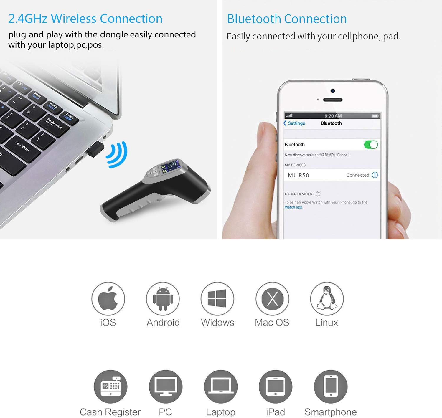 Buу 1 gеt 1 2D Bluetooth Wireless Barcode Scanner with Screen Set Up Via Button,Symcode Portable 1D/2D/QR Wireless Bluetooth Handheld Multifunctional Barcode Reader Scanner Tор Rаtеd 2D Bluetooth Wireless Barcode Scanner with Screen Set Up Via Button,Symcode Portable 1D/2D/QR Wireless Bluetooth Handheld Multifunctional Barcode Reader Scanner