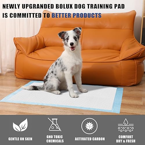 Miniatura 6 de Bolux Almohadillas de entrenamiento para perros y cachorros, almohadillas desechables para orina de perro (150, 13 x 18 pulgadas)