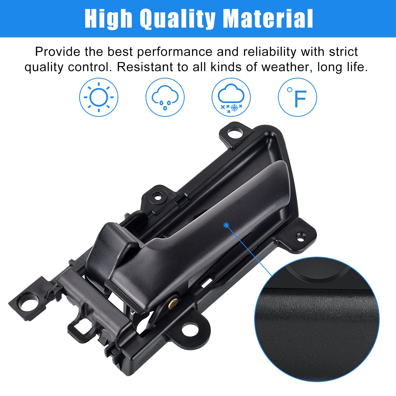 Front Driver Side Inside Door Handle For 2007-2012 Hyundai Veracruz – Black, Direct Fit