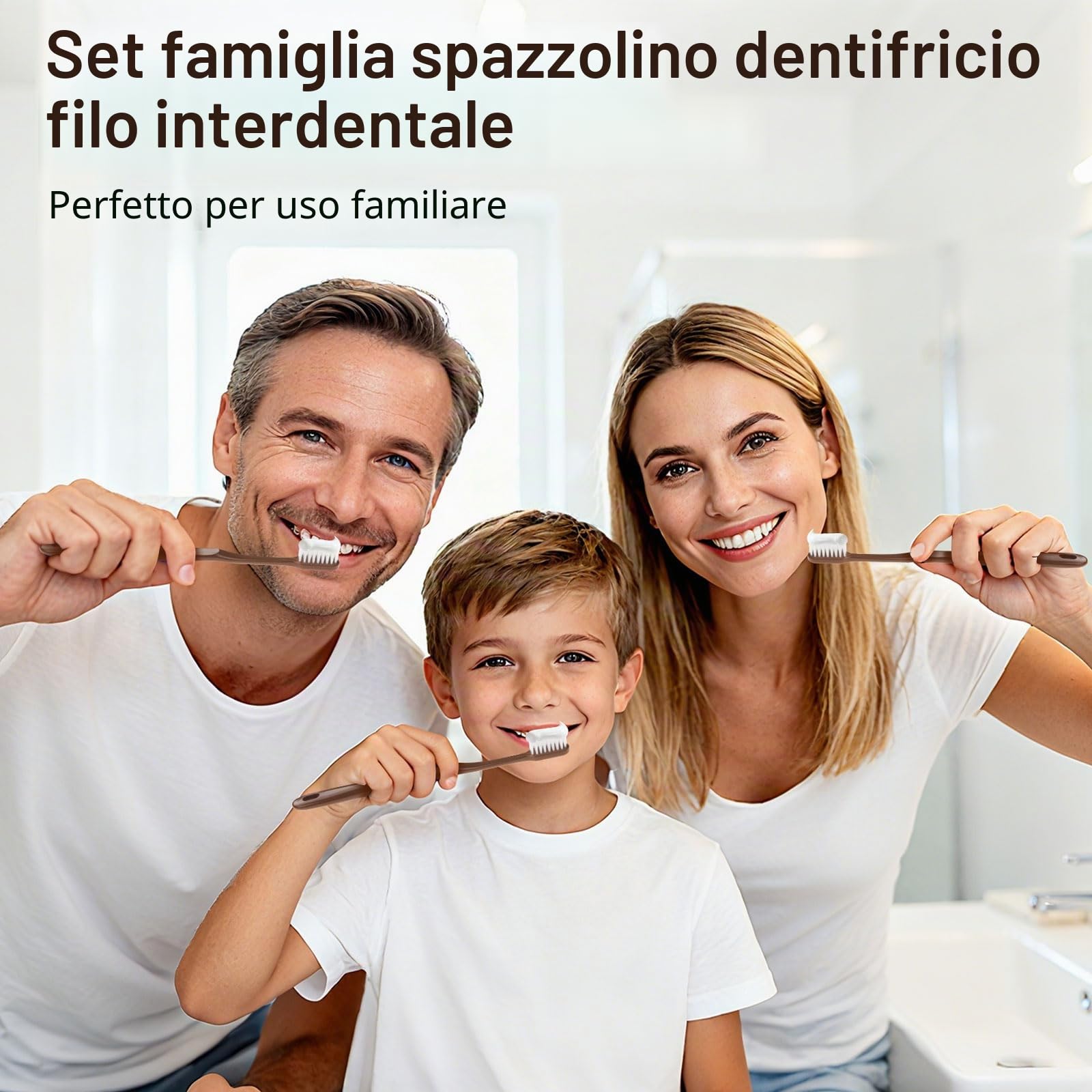 Spazzolino da denti usa e getta da viaggio, spazzolino e dentifricio, confezionato singolarmente, marrone, con plettri per filo interdentale, adatto per hotel, casa, campeggio, viaggi (confezione da