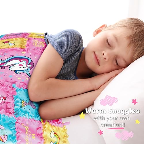 Miniatura 4 de EDUMAN Unicorn Tuck N' Atando Kits de manta de forro polar  Manualidades de bricolaje para niñas a partir de 6 años  Ideas de regalos de arte y