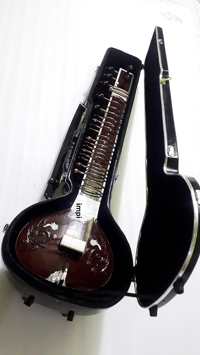SITAR Gandhar panchem Sweet Sound Good Jawari tunwood Best Strings Sitar with Fiber Box Standard SIZE-image-40