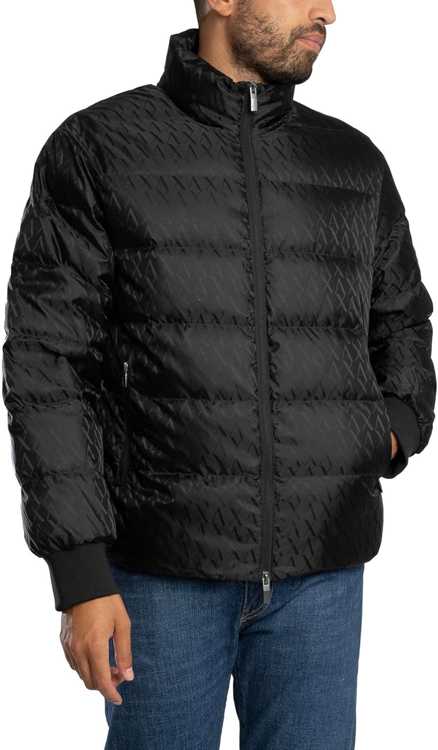 Armani Exchange mens Jacquard Down Puffer Jacket - Image 2