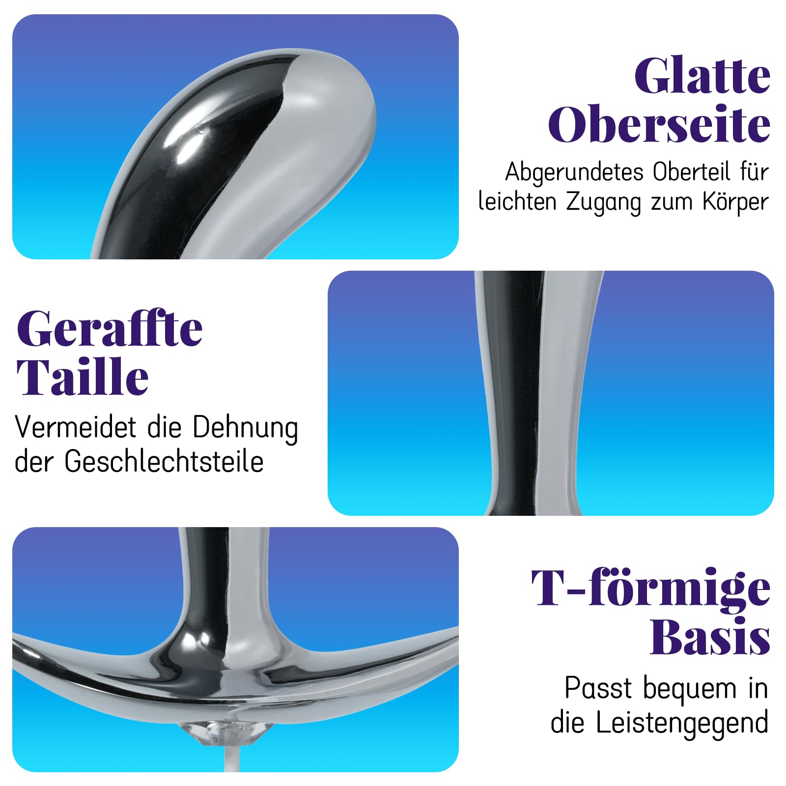 AMAZBEE Electroshock Sex Toys for Prostate Massage Analplug Sex Products Connected to a Power Source Stainless Steel Butt Plugs for Couples for Women (L)