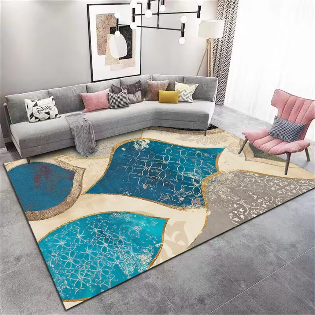 Tapis long couloir bleu 80x150cm tapis enfant chambre garcon antiderapant sol