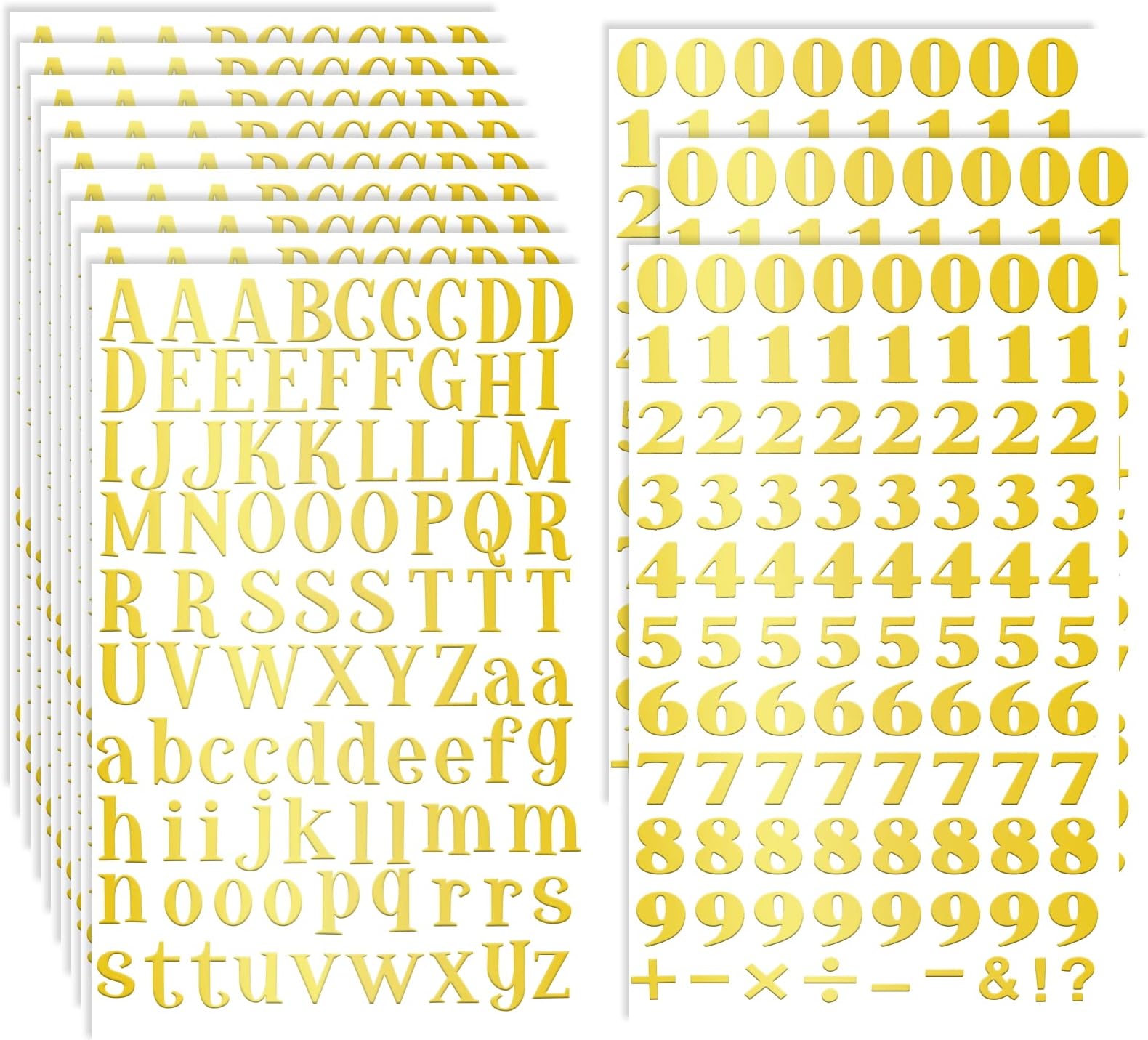 Prasacco Lot de 12 feuilles d'autocollants en forme de lettres de l