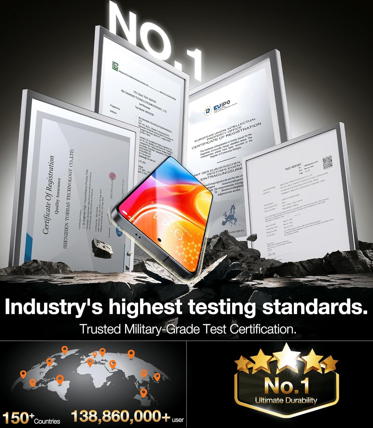 TORRAS for Samsung Galaxy S25 Screen Protector, 9H+ Military-Grade Shatterproof Tempered Glass 2 Pack- Responsive Touch, Anti-Scratch, Full Coverage, Bubble Free, HD Clarity, Easy installation - Image 3