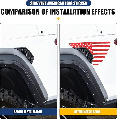 Miniatura 4 de 2 calcomanías de ventilación para guardabarros laterales de automóvil, calcomanías de PVC de 16.34 x 8.86 pulgadas, accesorios creativos, para Jeep