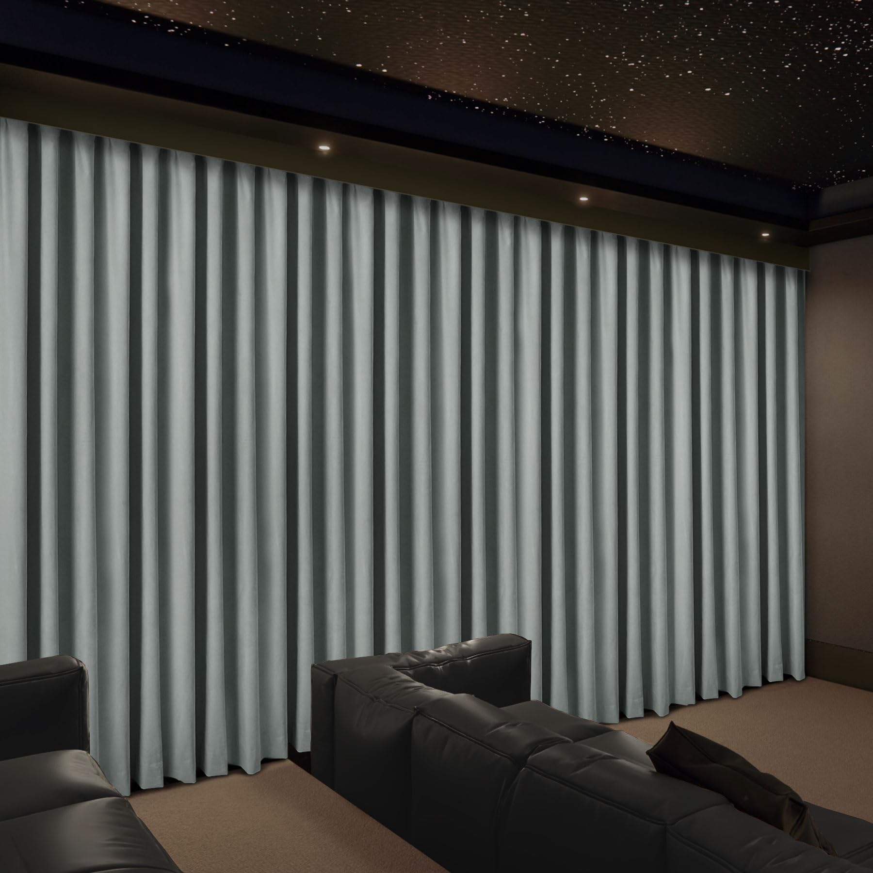 Rideaux Blackoutains Glace Flow, textile lourd pour salon moderne
