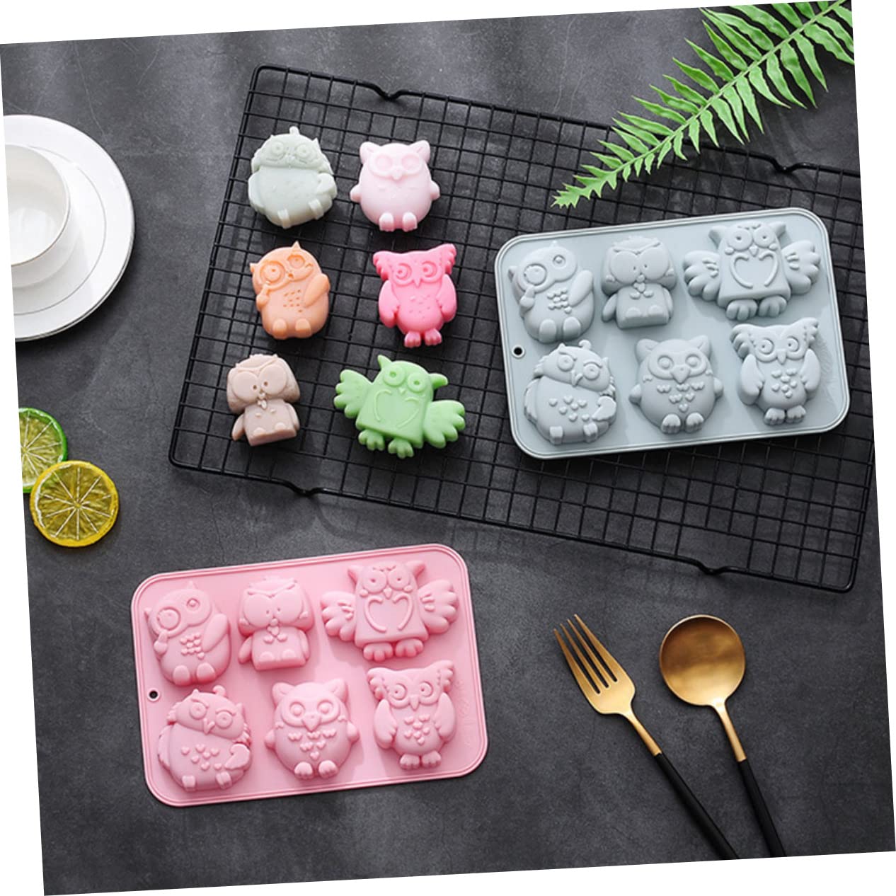 MAGICLULU 3 Set Di Per Dolci in Silicone A Forma Di Gufo Facili Da Sformare Non Adatti Per Ragazzi E Ragazze Per La Casa 2 Pezzi * 3