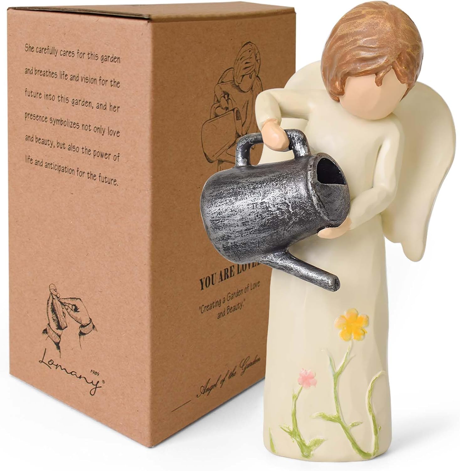 Gardening Gifts for Women, Gift for Gardeners Woman, Garden Angel Gifts for Mom, Sisters, Friends, New Home Gift Ideas, Unique Sculpted Hand-Painted Figurine