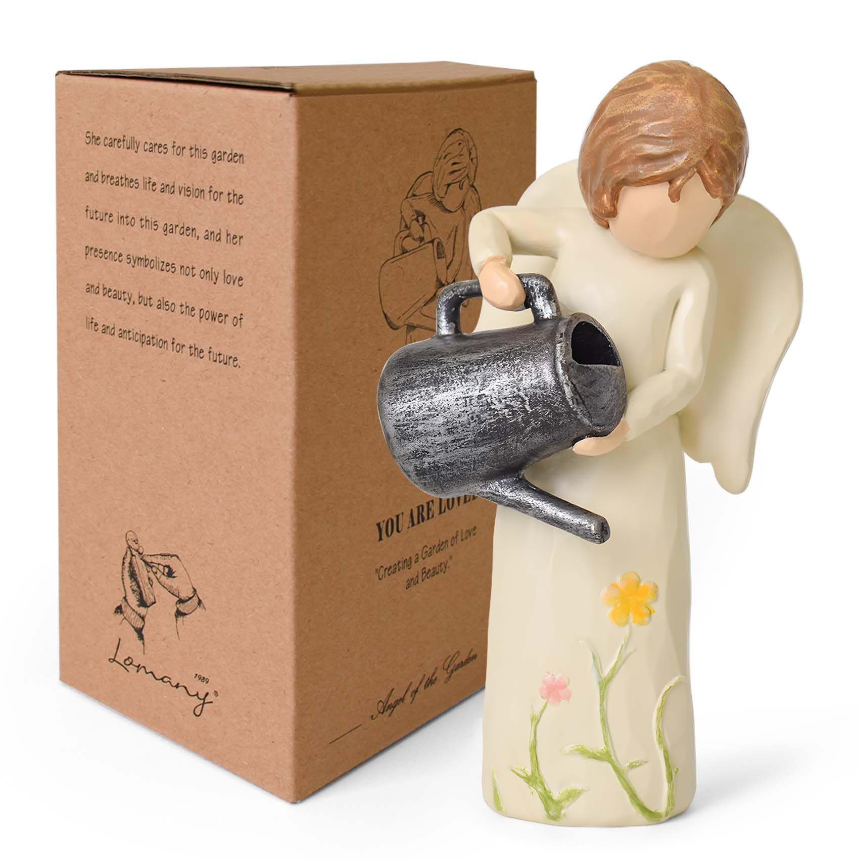 Gardening Gifts for Women, Gift for Gardeners Woman, Garden Angel Gifts for Mom, Sisters, Friends, New Home Gift Ideas, Unique Sculpted Hand-Painted Figurine