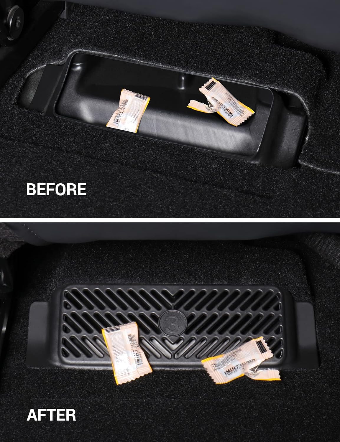 BASENOR Tesla Model 3 Backseat Air Vent Cover Air Flow Vent Grille Protection 2016-2023 Set of 2