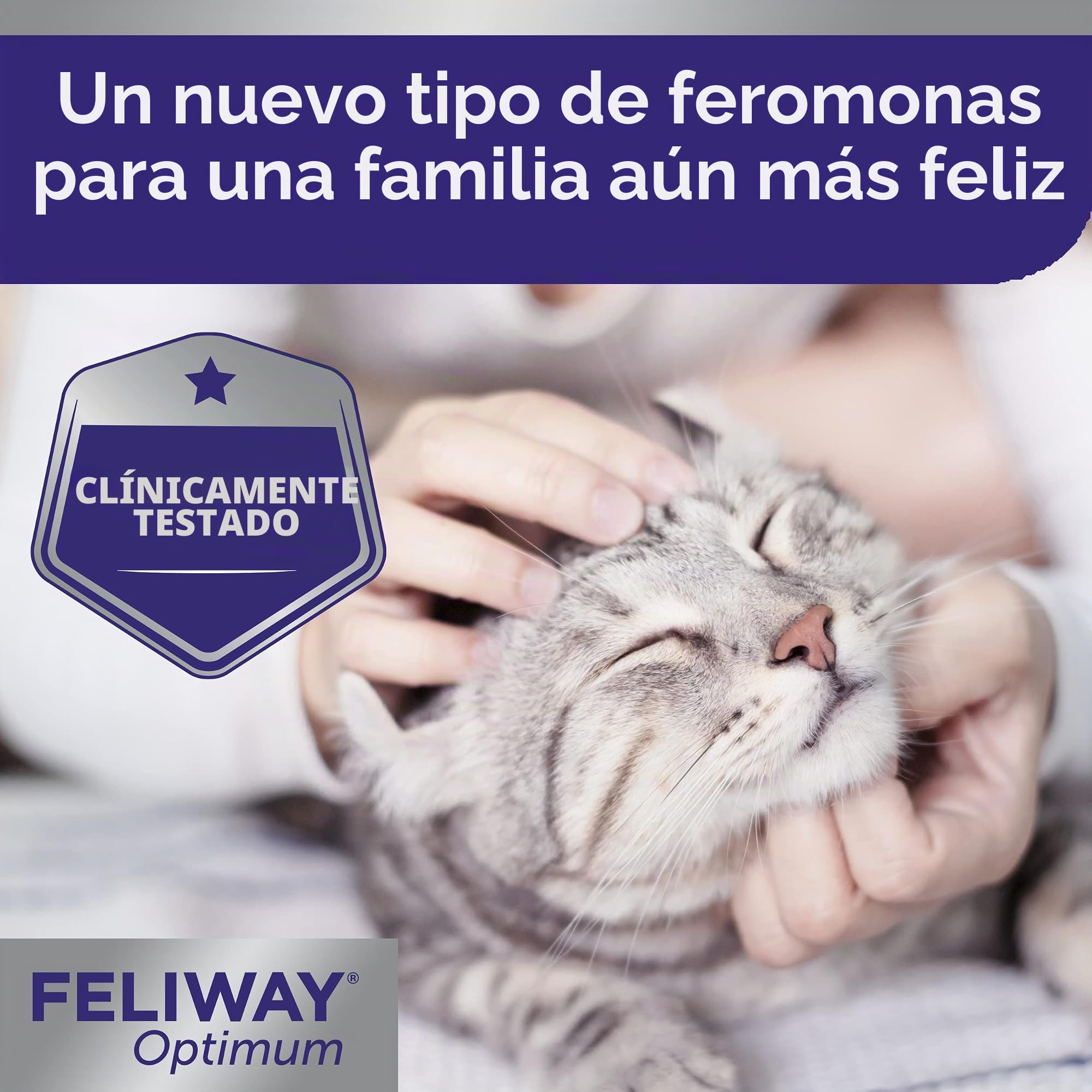 FELIWAY Optimum 1x30 días Recarga calmante para difusor de feromonas 48 ml - Ayuda a Resolver Todos los Signos comunes de estrés en Gatos y Gatitos.Recomendado por Veterinarios, clínicamente Probado