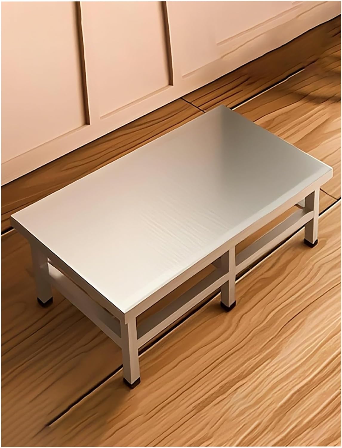 Stainless Steel Dunnage Rack 20cm/7.9in - Heavy-Duty Food Service Storage Shelves for Restaurants & Kitchens, Commercial Floor Rack (100x30x20cm)