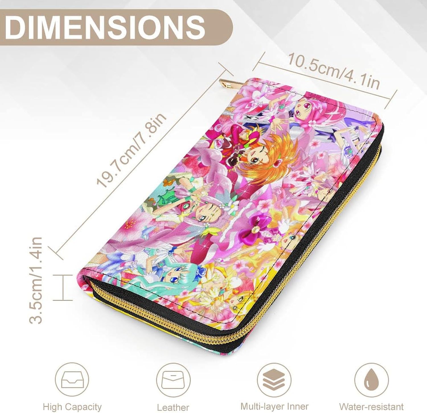 プリキュア278 長財布 大容量 PU 小銭入れ 携帯に便利 サイフ ウォレット シンプル 財布