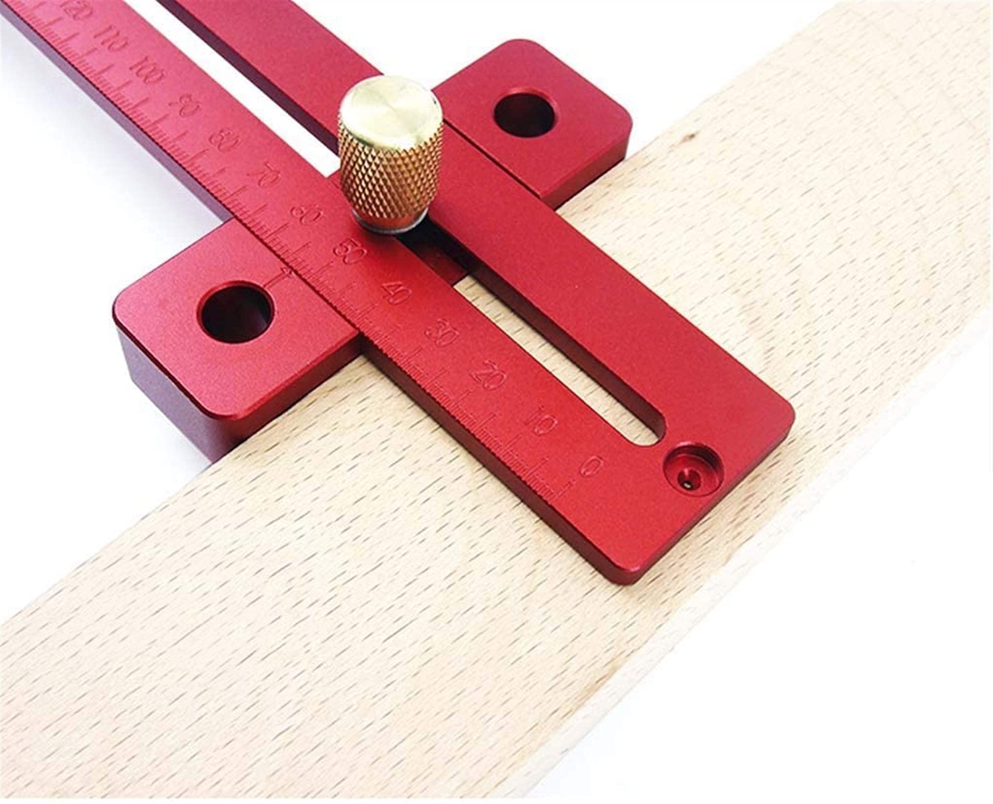 Escuadra de Alta precisión, Regla en Forma de T de aleación de Aluminio roja de 300mm for carpintería DIY medición Dibujo Marcado