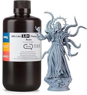 ELEGOO ABSライク3.0プラス 3Dプリンター用レジン グレー ABS 3.0+レジン 1000g | 高耐熱性 高速硬化 高精度 非脆性 アッアップグレードされたLCD/DLP 3Dプリント用405nm UV硬化型フォトポリマー樹脂
