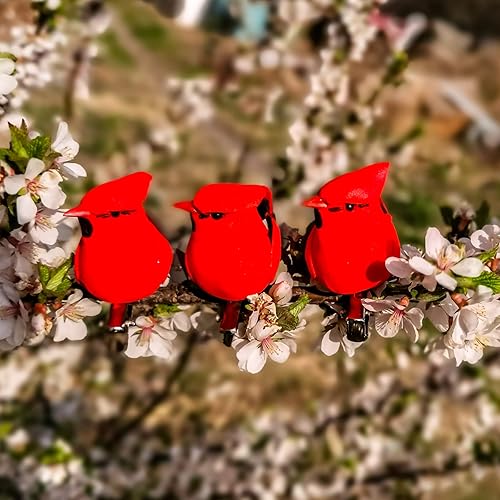 Miniatura 6 de Decoraciones de adorno para árbol de Navidad con clip cardenal – Juego de 12 piezas de tamaño es de 2.8 pulgadas (B)