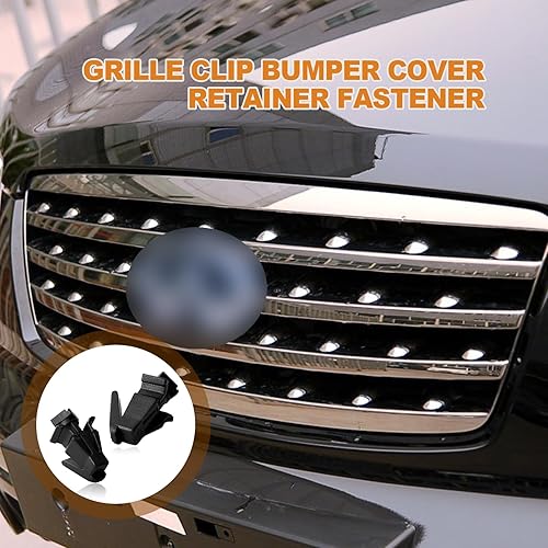 Miniatura 7 de 15 piezas de sujeción de nailon negro para parachoques delantero de rejilla delantera 76882-0M060 compatible con Nissan Infiniti Titan 240SX Altima