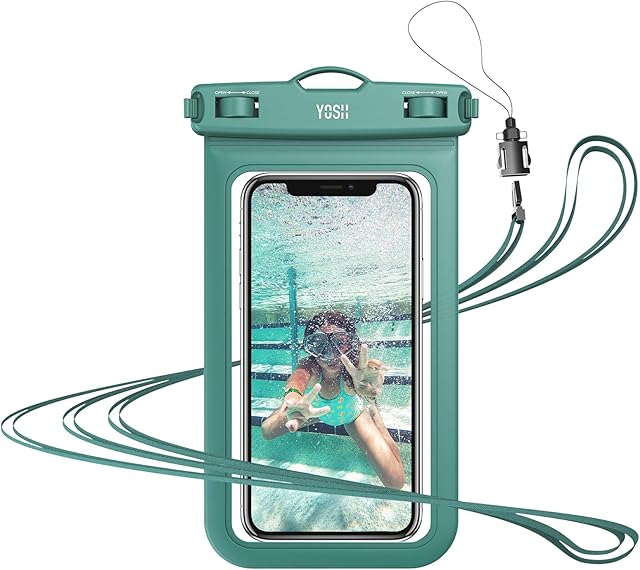 YOSH Waterproof Phone Case, Underwater Waterproof Phone Pouch for Swimming Beach Fishing Dustproof, Suitable for iPhone 15 14 13 12 11 pro XS XR 8, SAMSUNG S23 S22 S21 S20 A50, HUAWEI P50 up to 6.8