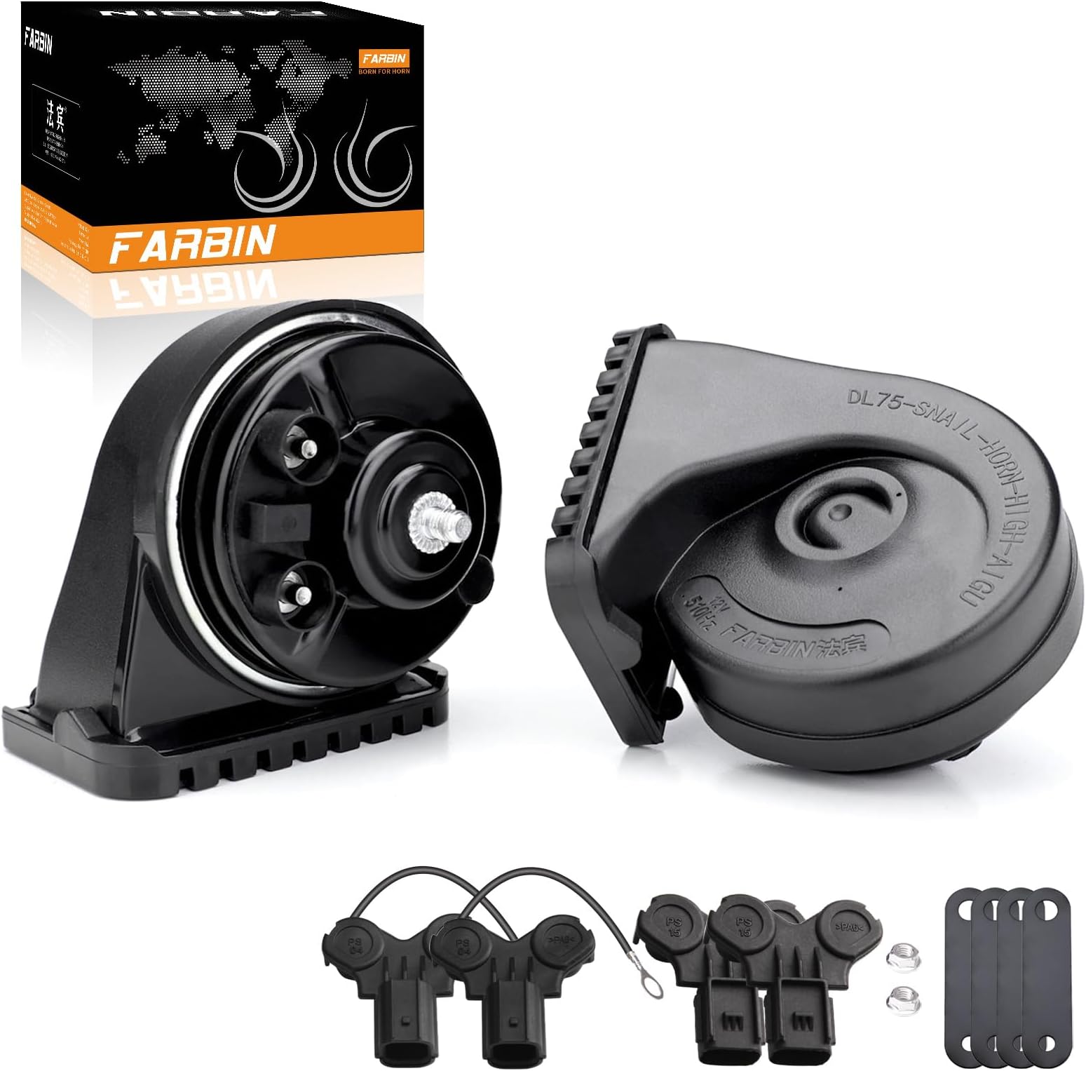 FARBIN Special Interface Auto Horn Compatible with Honda/New Civic 12V Car Horn Loud with Protective Grill Dual-Tone Electric Snail Horn Waterproof and Dustproof with Cover