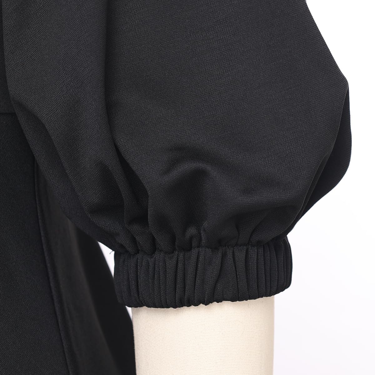 Church Clergy Dress for Women 3/4 Sleeve Irregular Ruffle Pencil Dress with Tab Collar - Image 4