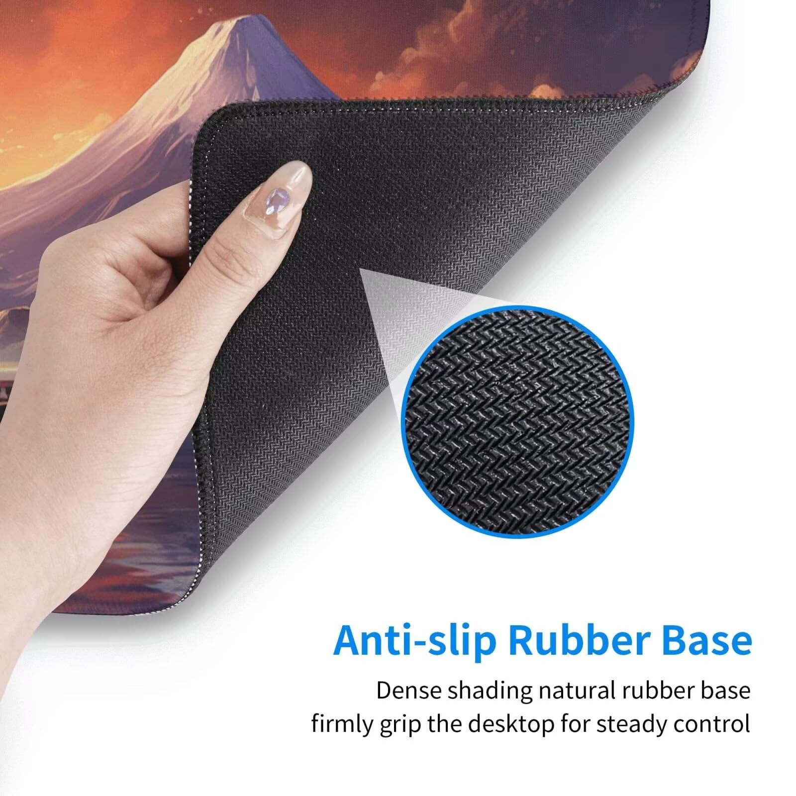 Gaming Mauspad XXL,1200 x 600 x 3mm Mousepad Verlängertes Groß Mauspad Schreibtischauflage,Genähte Kanten rutschfeste Gummibasis,Verbessert Präzision Geschwindigkeit Home Office Schneebergsee L-2244