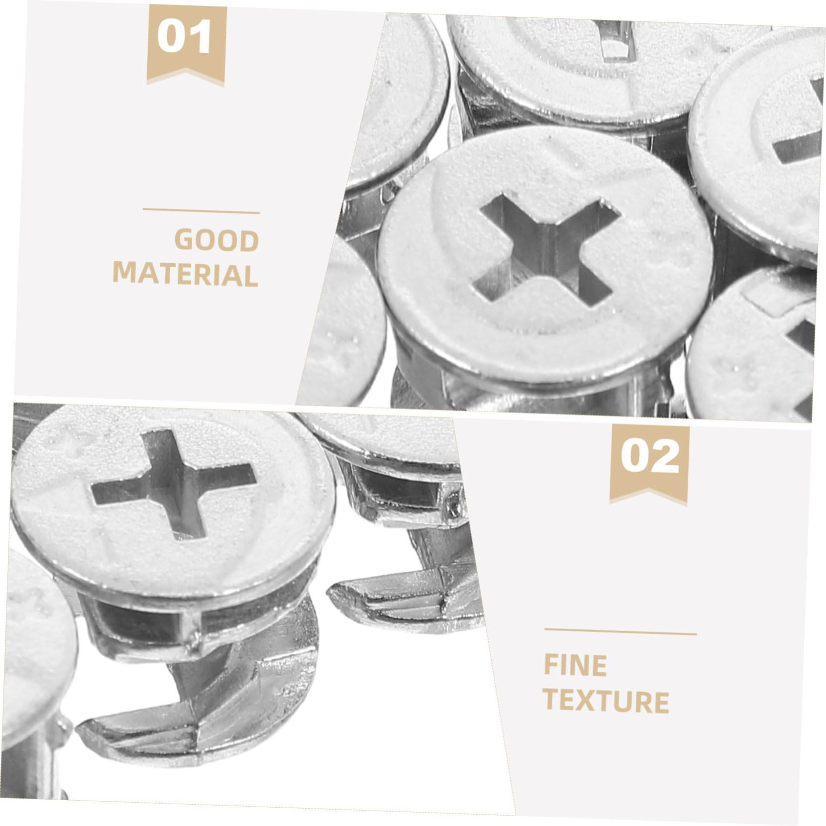 PRETYZOOM 100 Teiliges Möbelverbinder aus Metall Nickelbeschichtete Cam Locks und Schrauben Robuste Exzenter Verbindungselemente für Schrank Kleiderschrank und Tisch Unsichtbare