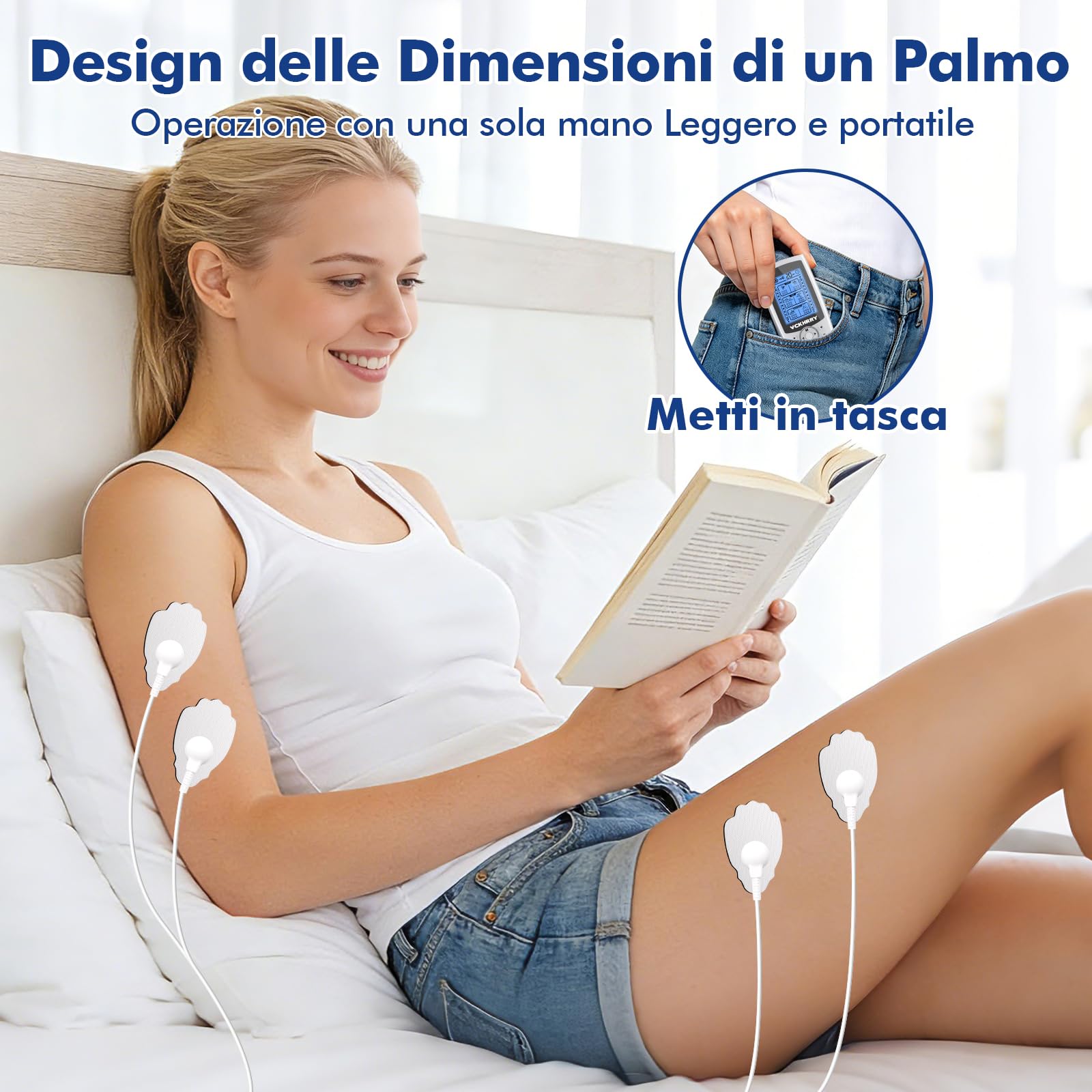 3 In 1 Elettrostimolatore Muscolare TENS EMS Massaggio per costruire muscoli Funzione massaggio, 36 Programmi 2 Canali 20 Livelli di Intensità, 10 Pezzi di Elettrodi per schiena, collo, spalle