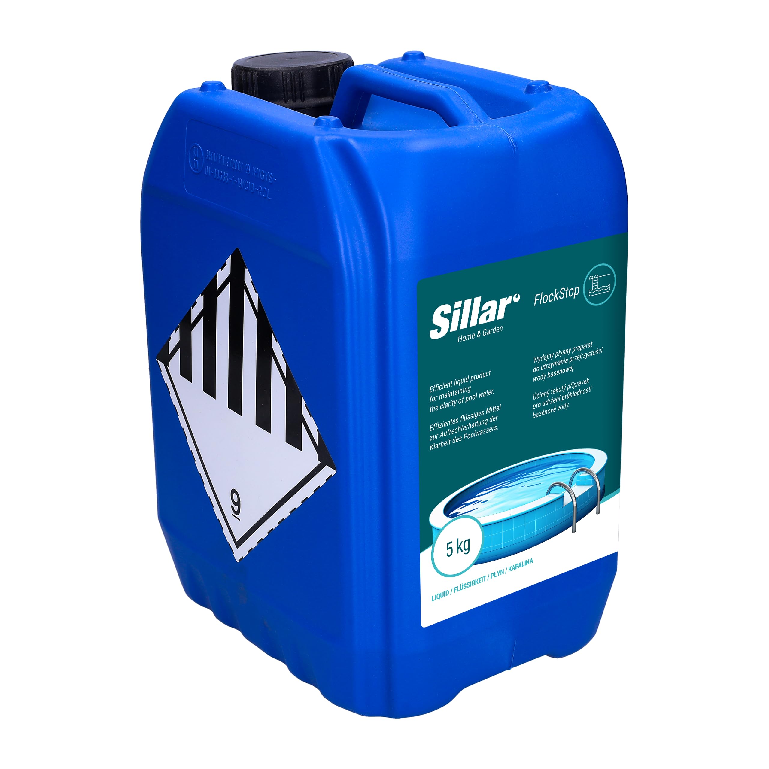 Sillar Poolklar 5L – Flüssiges Flockungsmittel für trübes Poolwasser – Kristallklares Wasser für Pool, Whirlpool & Sandfilter – Für alle Filterkartuschen – Einfache Anwendung – Schnelle Wirkung