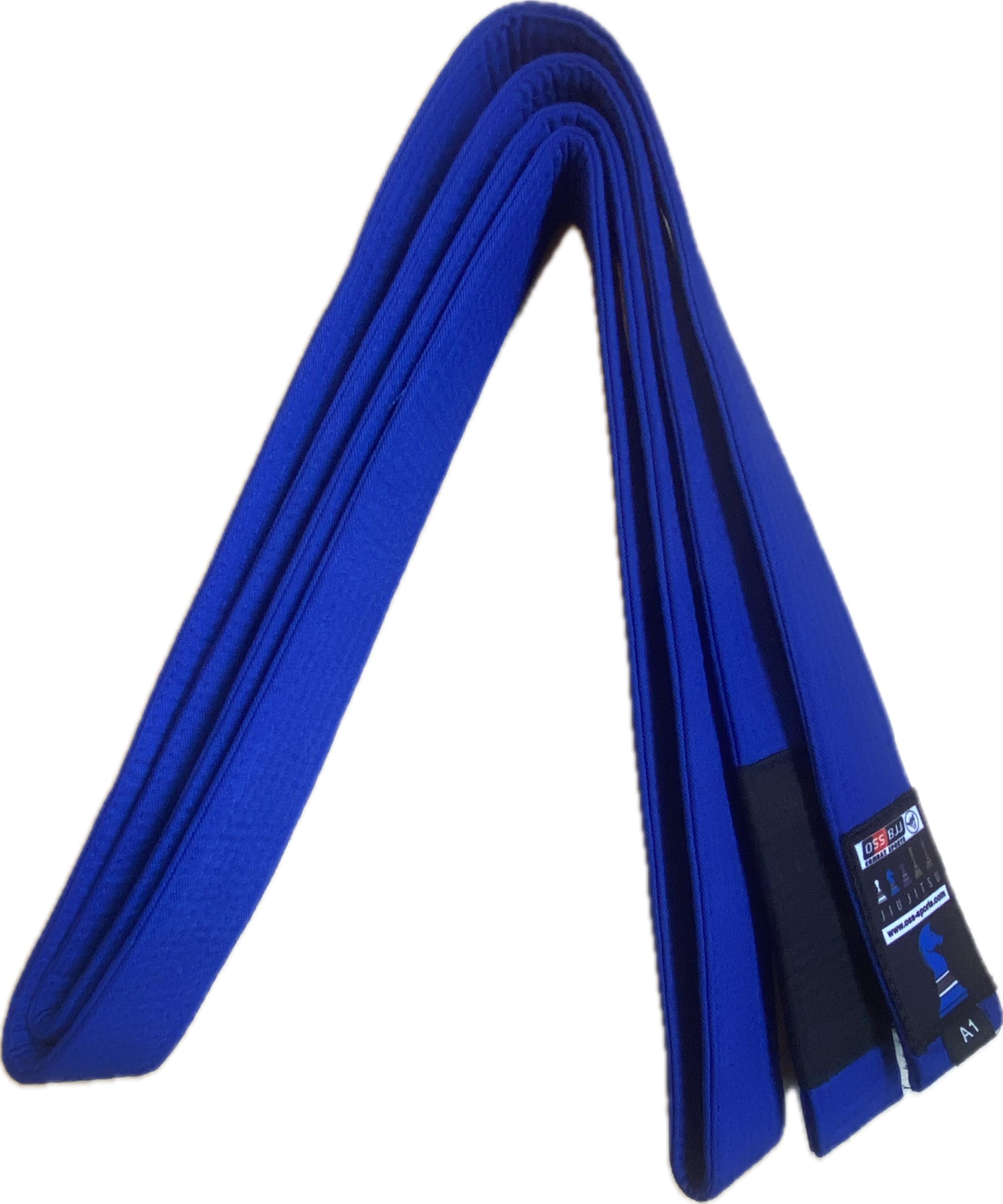 OSS - Cinturón brasileño de Jiu-Jitsu 100% algodón, duradero, aprobado por la IBJJF, tamaño adulto (azul, A1), Azul, A1