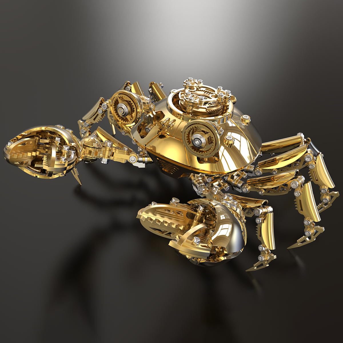Kit de modélisation 3D d'un crabe mécanique en métal, sculpture animale, steampunk DIY, objet de collection et cadeau (666 pièces)