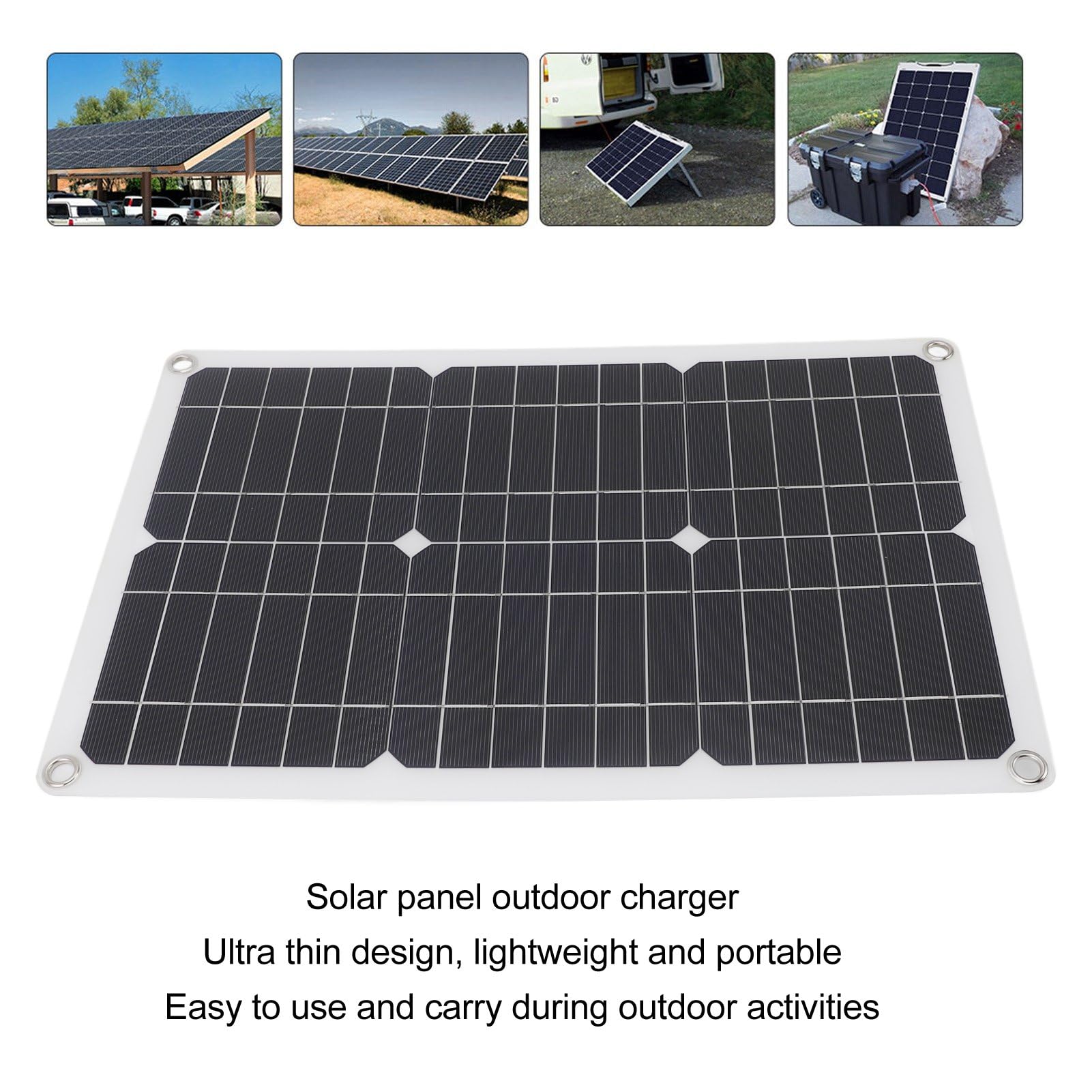Kit Pannello Solare Monocristallino da 20 W 18 V, Pannelli Solari e Kit Regolatore di Carica per Interni Esterni, Set di Pannelli Solari Portatili Ad Alta Efficienza per Camper,