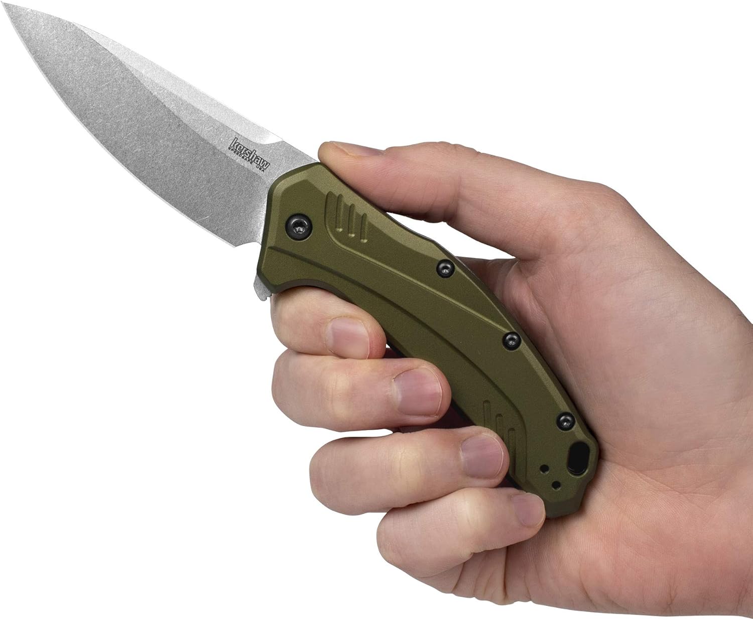 Kershaw Link Folding Pocket Knife, Olive, 3.25 Inch Upgraded CPM 20CV Steel Blade with SpeedSafe Assisted Opening (1776OLSW) : Everything Else