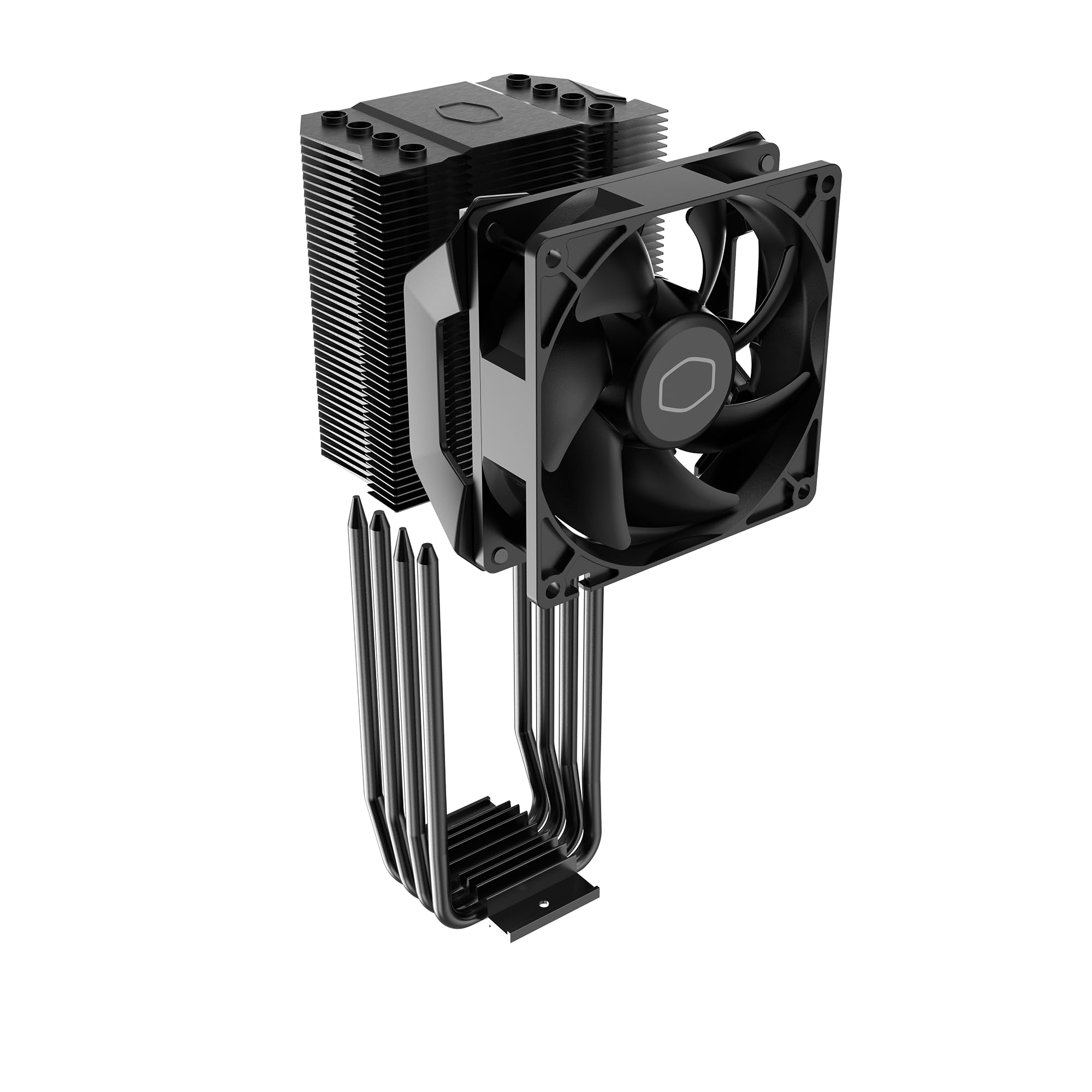 Cooler Master Hyper CPU Air Cooler – 120mm High Performance PWM Fan, 4 Copper Heat Pipes, Aluminum Top Cover, Low Noise & Easy Installation, AMD AM5/AM4 & Intel LGA 1851/1700/1200, Black: Cooler Master Hyper 411 Nano CPU Air Cooler, SickleFlow 92 PWM Fan, 4 Copper Heat Pipes, 136mm Tall, Sleek Top Cover, AMD Ryzen AM5|AM4, Intel LGA 1851|1700 Brackets