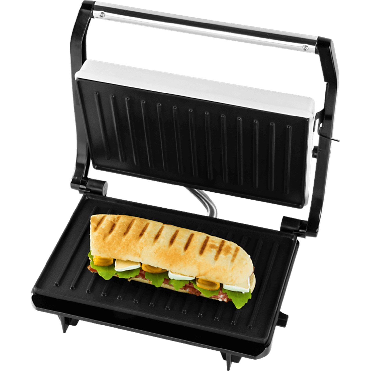 ECG S 1070 Panini Maker/Mini Grill, stal stopowa, biały