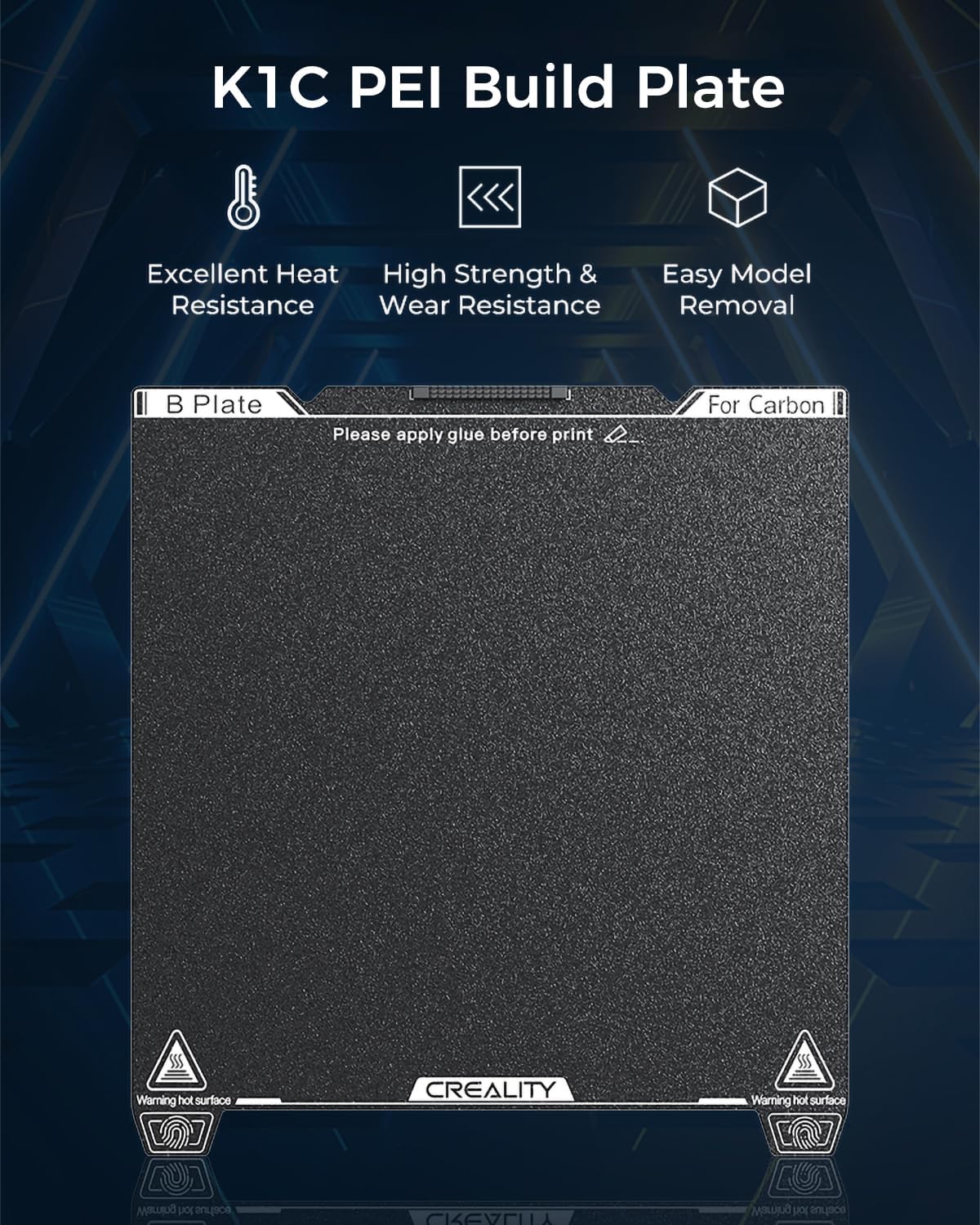 Creality K1C PEI Build Plate Textured 3D Printer Platform
