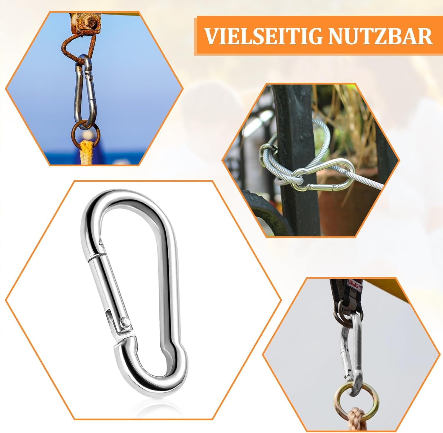 20 Moschettoni In Alluminio Con Molla - Ideali Per Zaini, Trekking, Campeggio E Attività Outdoor - Foto 3